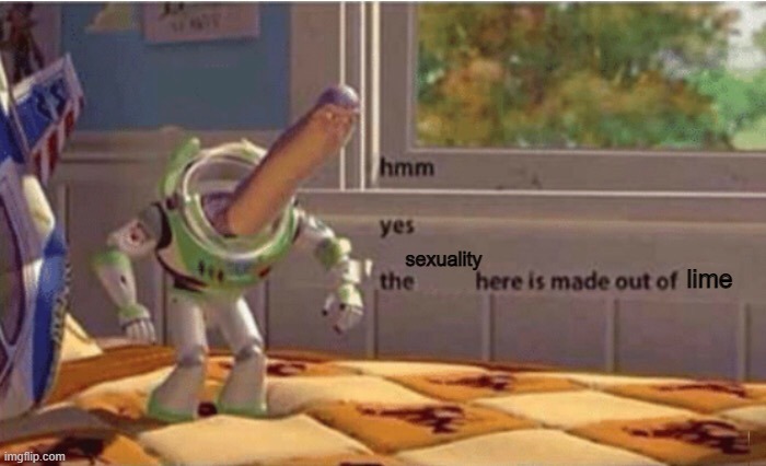 Hmm yes buzz floor deleted | sexuality lime | image tagged in hmm yes buzz floor deleted | made w/ Imgflip meme maker