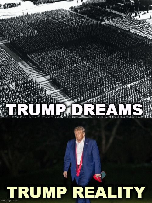 Personal appearance tour not going well | TRUMP DREAMS; TRUMP REALITY | image tagged in trump tulsa big fat loser defeat,trump,fascist,dictator,failure,loser | made w/ Imgflip meme maker
