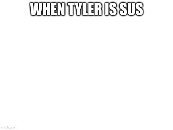 Blank White Template |  WHEN TYLER IS SUS | image tagged in blank white template | made w/ Imgflip meme maker