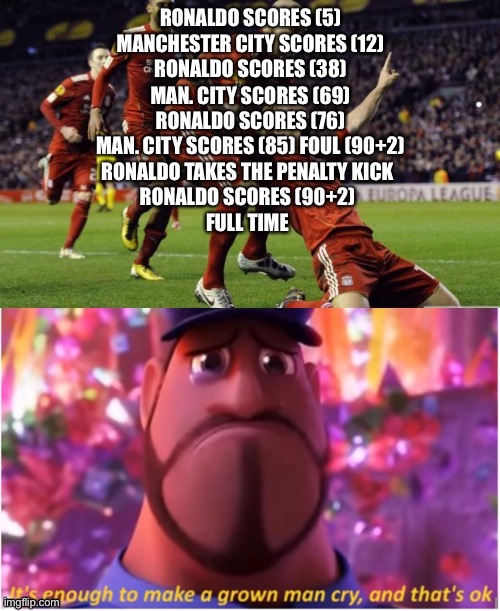 Ronaldo Scores | image tagged in soccer | made w/ Imgflip meme maker