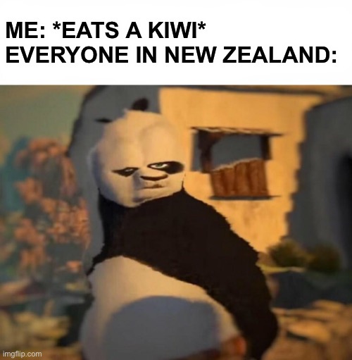 Kung Fu Panda Distorted Meme | ME: *EATS A KIWI*
EVERYONE IN NEW ZEALAND: | image tagged in kung fu panda distorted meme,memes | made w/ Imgflip meme maker