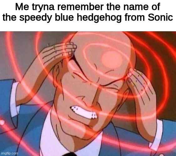 Dude's too quick for me to remember. | Me tryna remember the name of the speedy blue hedgehog from Sonic | image tagged in trying to remember,sonic the hedgehog | made w/ Imgflip meme maker