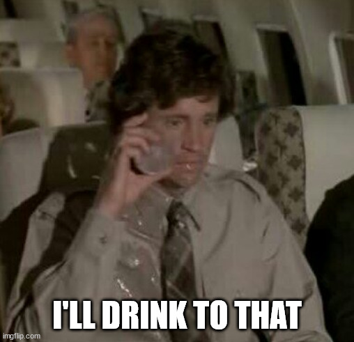 Airplane Drinking Problem | I'LL DRINK TO THAT | image tagged in airplane drinking problem | made w/ Imgflip meme maker