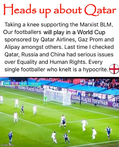 Qatar World Cup Football | Heads up about Qatar | image tagged in human rights | made w/ Imgflip meme maker