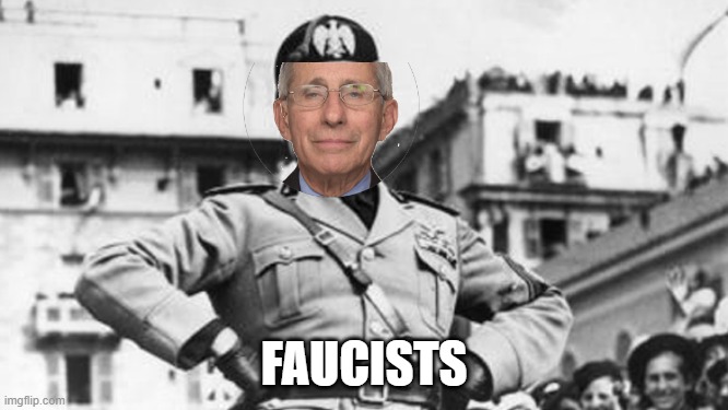 mussolini | FAUCISTS | image tagged in mussolini | made w/ Imgflip meme maker