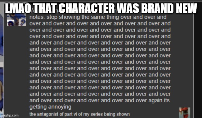 LMAO THAT CHARACTER WAS BRAND NEW | made w/ Imgflip meme maker