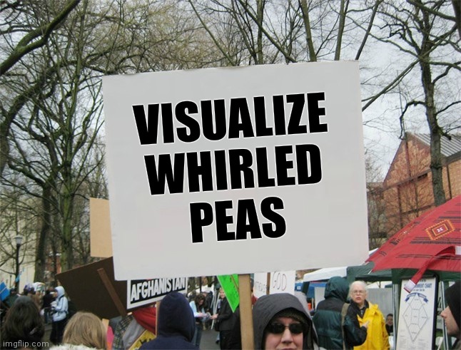 Blank protest sign | VISUALIZE
WHIRLED
PEAS | image tagged in blank protest sign | made w/ Imgflip meme maker