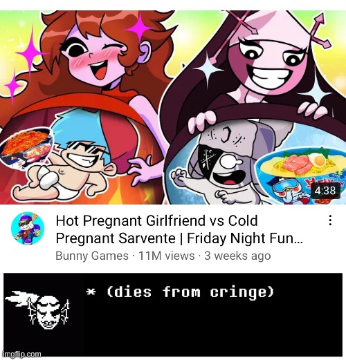 Why must people make this crap | image tagged in undyne the undying dies from cringe,memes,cringe | made w/ Imgflip meme maker