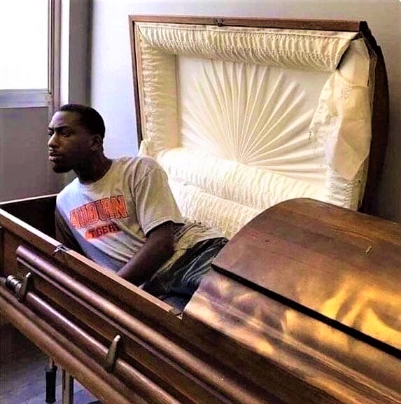 High Quality man in casket Blank Meme Template