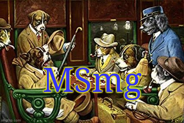 . | MSmg | image tagged in dogs playing poker | made w/ Imgflip meme maker