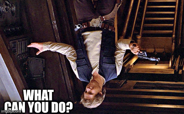 Han Solo Who Me | WHAT CAN YOU DO? | image tagged in han solo who me | made w/ Imgflip meme maker