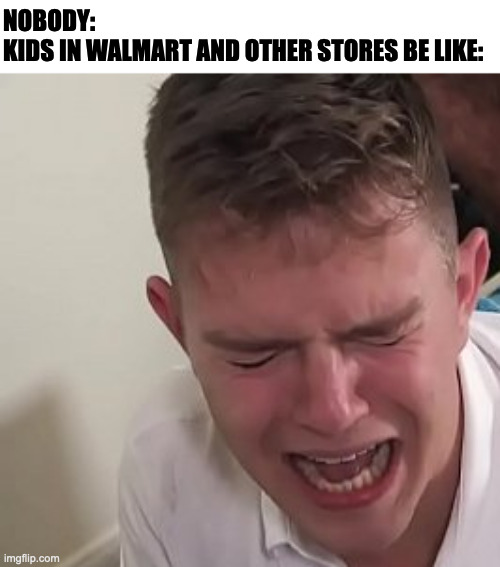 NOBODY:
KIDS IN WALMART AND OTHER STORES BE LIKE: | image tagged in memes,funny,memenade,relatable,fun,meme | made w/ Imgflip meme maker