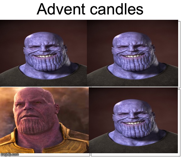 Blank Comic Panel 2x2 | Advent candles | image tagged in memes,blank comic panel 2x2 | made w/ Imgflip meme maker