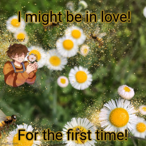 Hello! | I might be in love! For the first time! | image tagged in hello | made w/ Imgflip meme maker