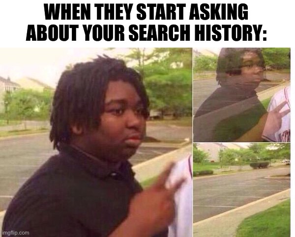fading away | WHEN THEY START ASKING ABOUT YOUR SEARCH HISTORY: | image tagged in fading away | made w/ Imgflip meme maker