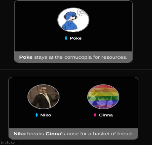 niko proposes to cinna but decides to attack her for bread- | made w/ Imgflip meme maker