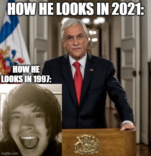 1997 vs. 2021 | HOW HE LOOKS IN 2021:; HOW HE LOOKS IN 1997: | image tagged in pi era,time travel,funny,old man | made w/ Imgflip meme maker