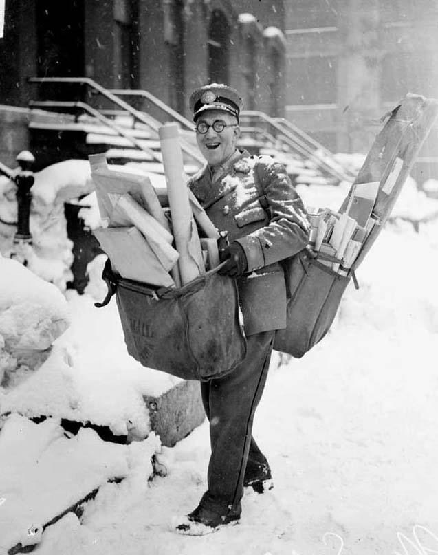 High Quality Mailman in snow Blank Meme Template