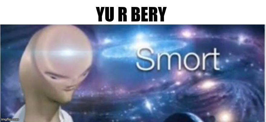 Meme man smort | YU R BERY | image tagged in meme man smort | made w/ Imgflip meme maker