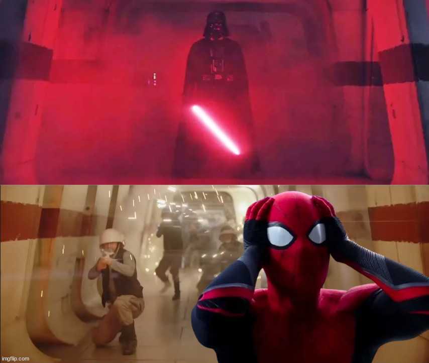 Spider-man no way home ending spoiler | image tagged in nwh,star wars,rogue one | made w/ Imgflip meme maker