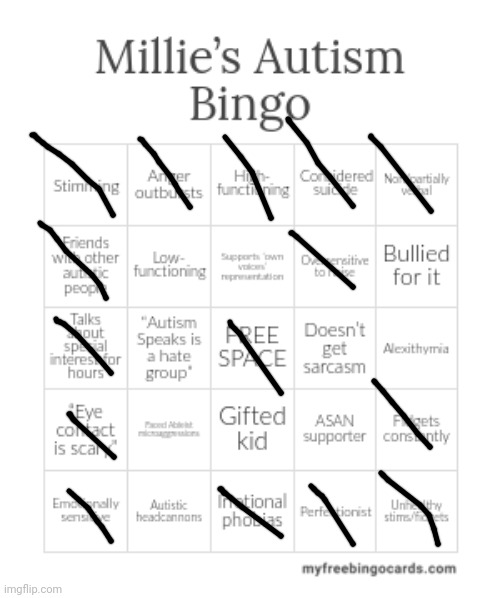 Idk what some of the boxes mean | image tagged in autism bingo | made w/ Imgflip meme maker
