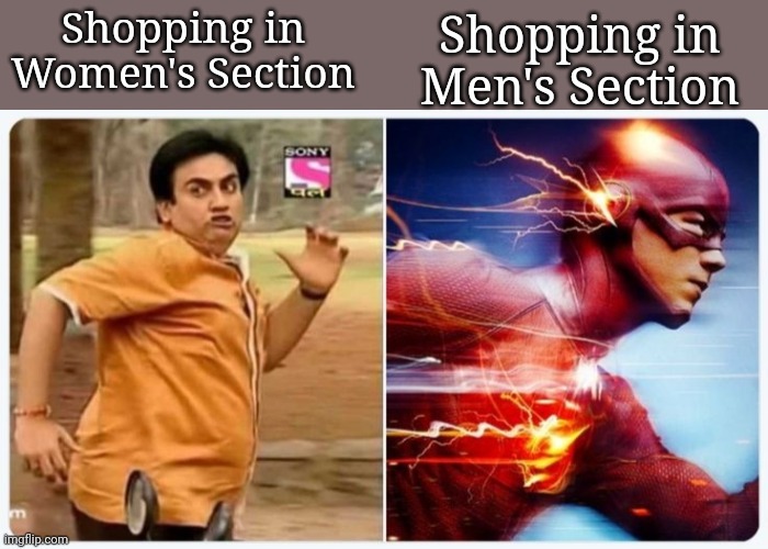Men The Fastest | Shopping in Men's Section; Shopping in Women's Section | made w/ Imgflip meme maker