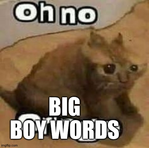 oH nO cRInGe | BIG BOY WORDS | image tagged in oh no cringe | made w/ Imgflip meme maker