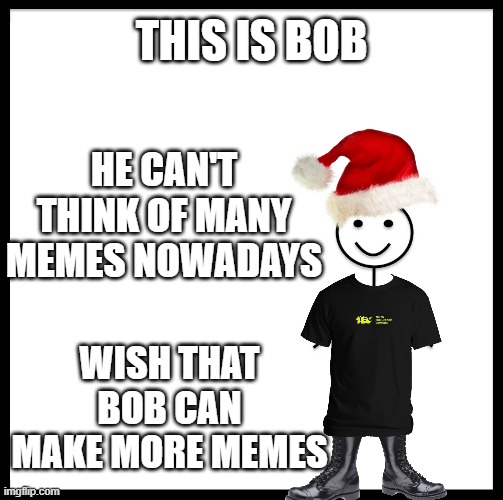 i couldn't make his clothes fit | THIS IS BOB; HE CAN'T THINK OF MANY MEMES NOWADAYS; WISH THAT BOB CAN MAKE MORE MEMES | image tagged in this is bob,bob the depressed memer | made w/ Imgflip meme maker