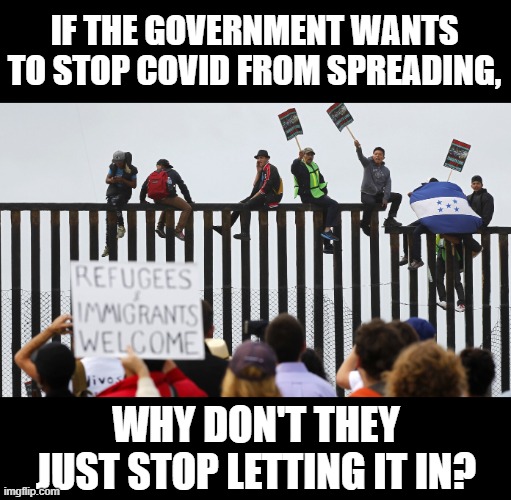 IF THE GOVERNMENT WANTS TO STOP COVID FROM SPREADING, WHY DON'T THEY JUST STOP LETTING IT IN? | made w/ Imgflip meme maker