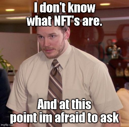 I dont know what NFT's are.(pls. tell me in Comments) | I don't know what NFT's are. And at this point im afraid to ask | image tagged in im afraid to ask,nft | made w/ Imgflip meme maker