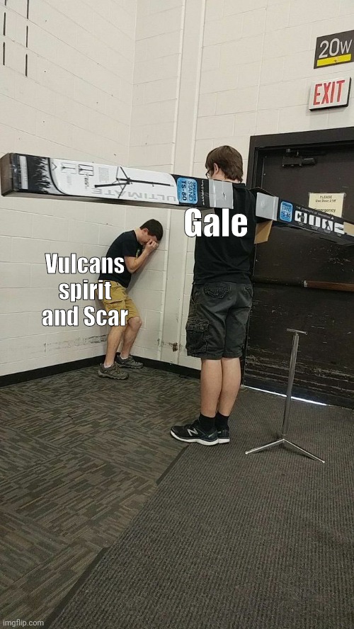 He tortures those two unconditionally for fun | Gale; Vulcans spirit and Scar | image tagged in fear | made w/ Imgflip meme maker