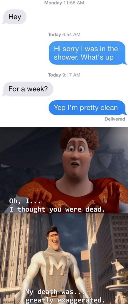 Oh I thought u were dead… | image tagged in oh i thought you were dead,text | made w/ Imgflip meme maker