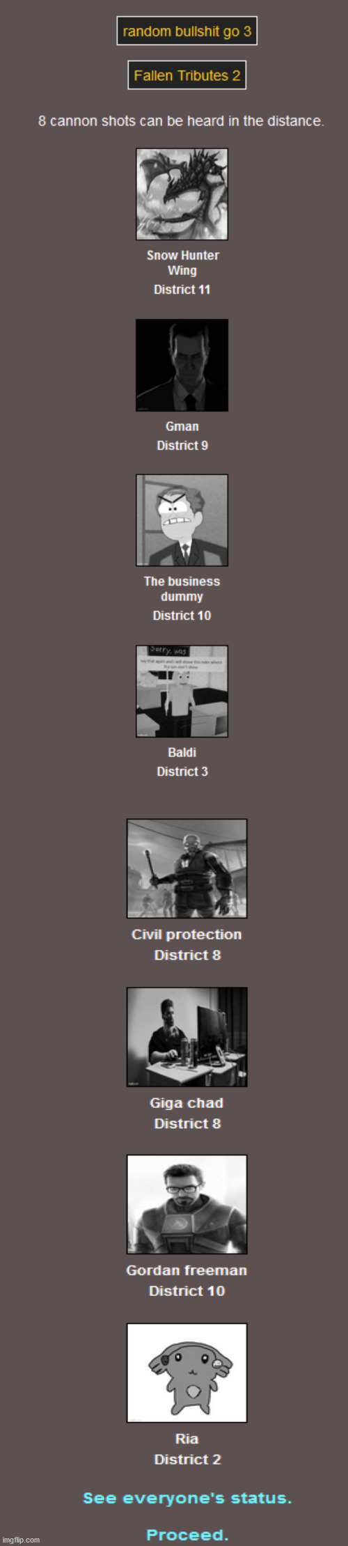 Part 6: fallen tributes 2 | image tagged in memes,blank transparent square | made w/ Imgflip meme maker