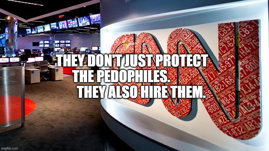 cnn | THEY DON'T JUST PROTECT THE PEDOPHILES.                 THEY ALSO HIRE THEM. | image tagged in cnn | made w/ Imgflip meme maker