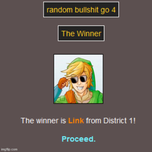 Part 18: the winner | image tagged in hunger games,the legend of zelda | made w/ Imgflip meme maker