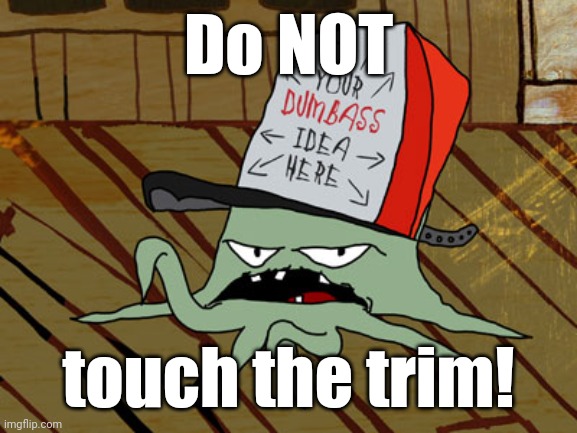 Squidbillies  | Do NOT touch the trim! | image tagged in squidbillies | made w/ Imgflip meme maker