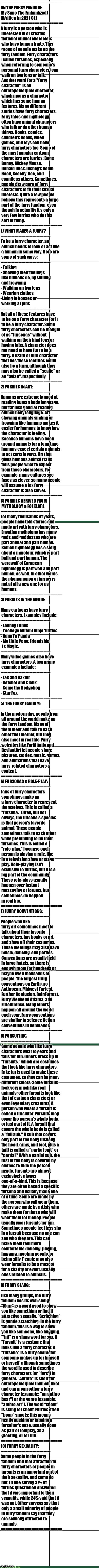 On The Furry-Fandom: By SimoTheFinlandized - 2021 CE | image tagged in the furry fandom | made w/ Imgflip meme maker