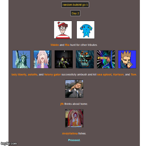 part 5: day 2 | image tagged in hunger games | made w/ Imgflip meme maker
