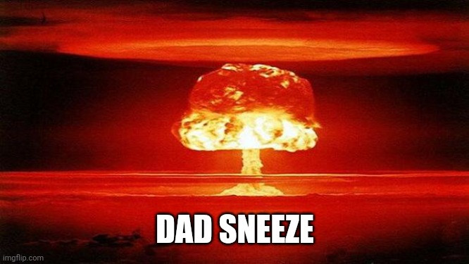 Boom | DAD SNEEZE | image tagged in atomic bomb | made w/ Imgflip meme maker