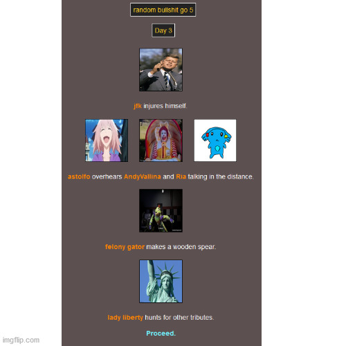 part 8: day 3 | image tagged in hunger games | made w/ Imgflip meme maker