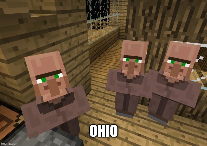 Minecraft Villagers | OHIO | image tagged in minecraft villagers | made w/ Imgflip meme maker