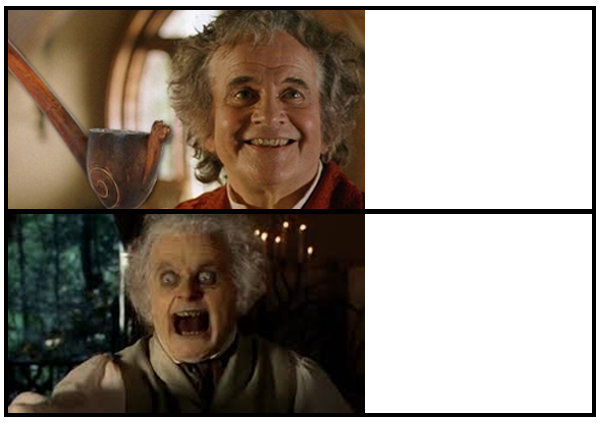 High Quality Bilbo it got real Blank Meme Template