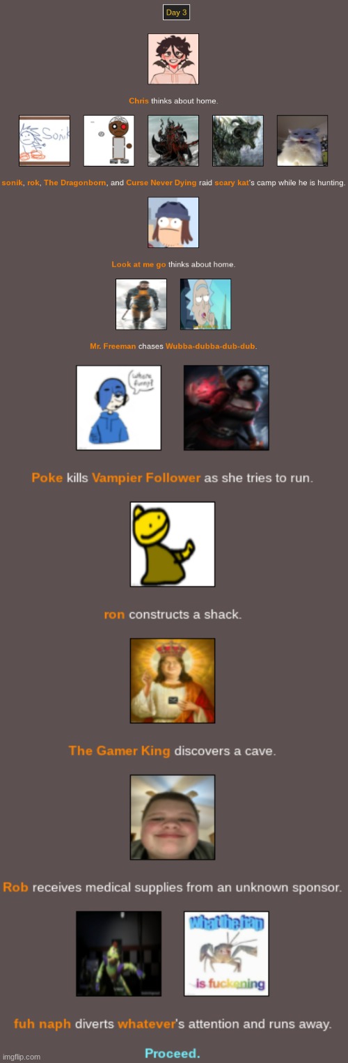 Part 8: Day 3, Poke will die for his actions. | image tagged in hunger games | made w/ Imgflip meme maker