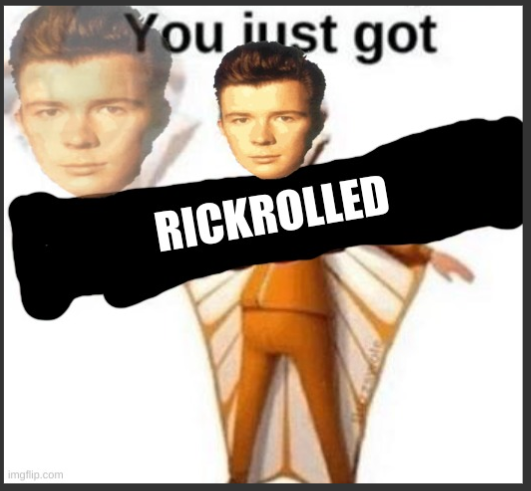 you just got rickrolled Blank Meme Template