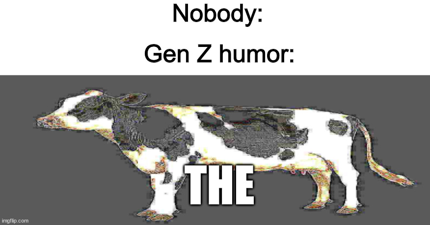 the | Nobody:; Gen Z humor:; THE | image tagged in the | made w/ Imgflip meme maker