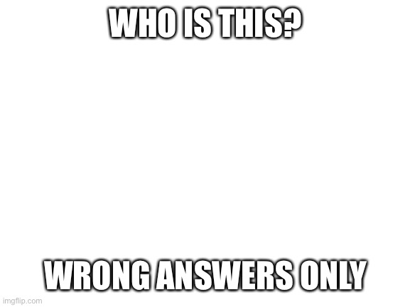 Blank White Template | WHO IS THIS? WRONG ANSWERS ONLY | image tagged in blank white template | made w/ Imgflip meme maker
