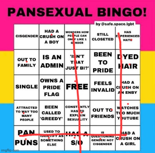 Hewo :3 | image tagged in pansexual bingo | made w/ Imgflip meme maker