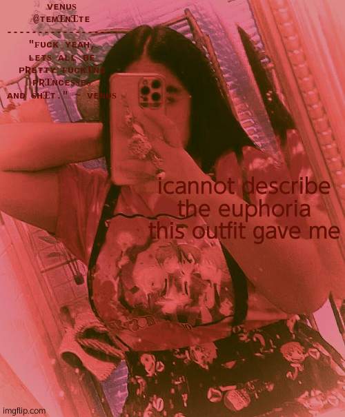 icannot describe the euphoria this outfit gave me | image tagged in am i hot or w h a t | made w/ Imgflip meme maker