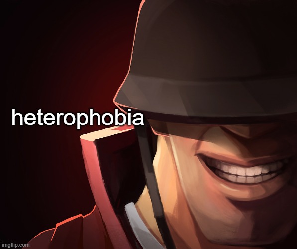 Soldier custom phobia | heterophobia | image tagged in soldier custom phobia | made w/ Imgflip meme maker