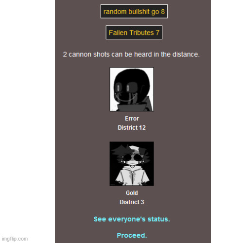 rip in pepperonis error and gold | image tagged in hunger games | made w/ Imgflip meme maker